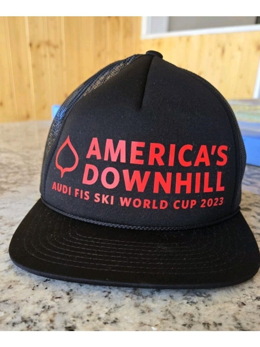 Audi FIS Ski World Cup 2023 Snapback Hat Adjustable Hat BLACK/red